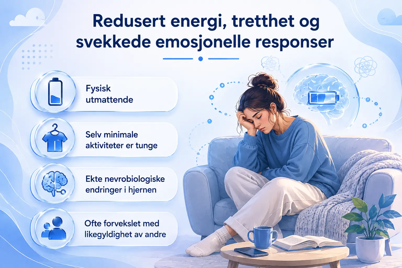Redusert energi, tretthet og svekkede emosjonelle responser