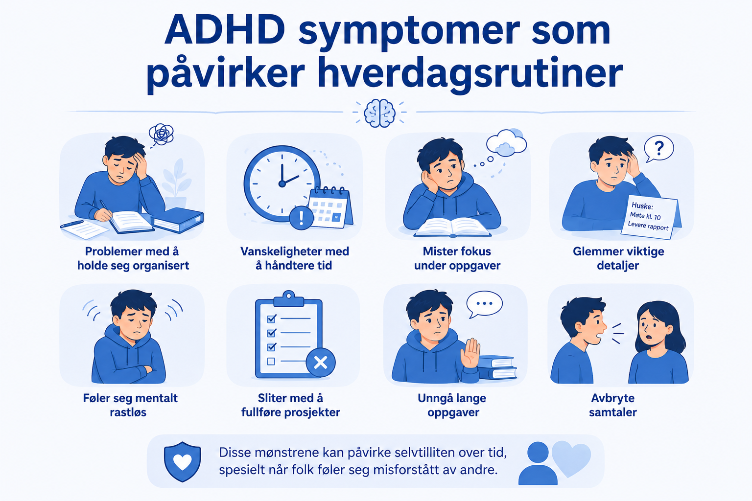 ADHD symptomer som påvirker hverdagsrutiner