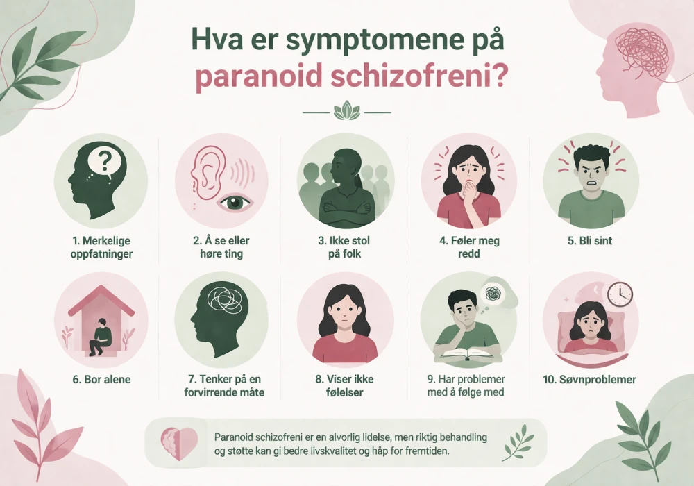 Hva er symptomene på paranoid schizofreni?