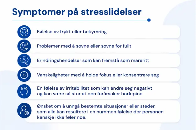 Symptomer på stresslidelser