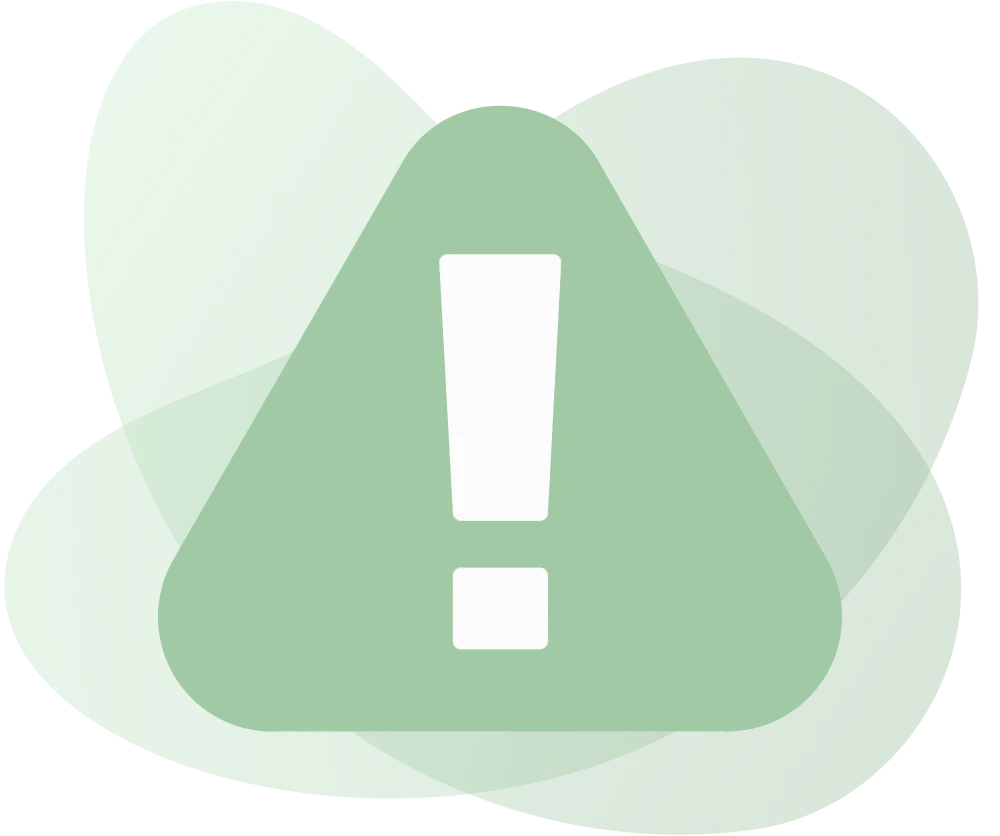 A warning triangle icon