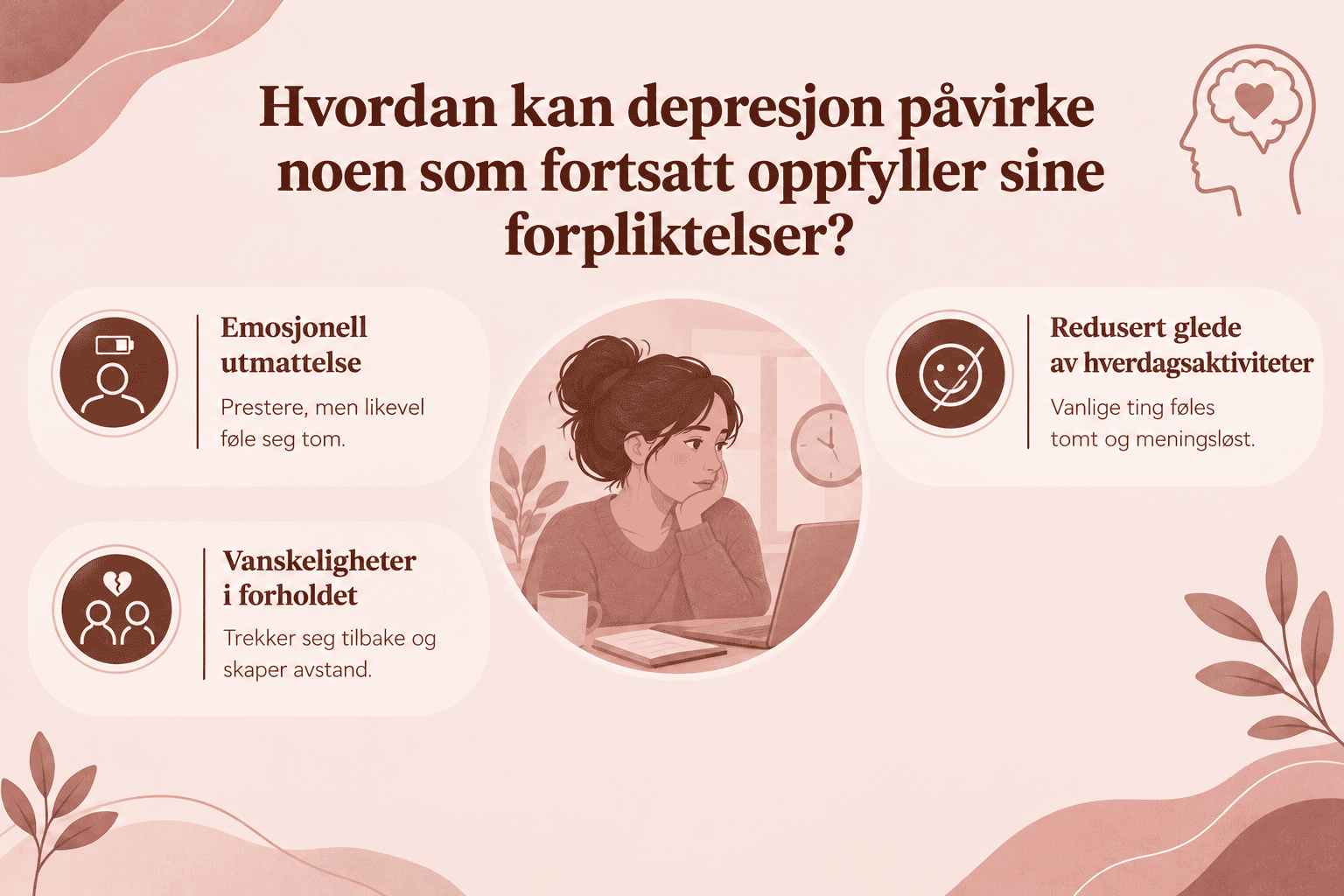 Hvordan kan depresjon påvirke noen som fortsatt oppfyller sine forpliktelser